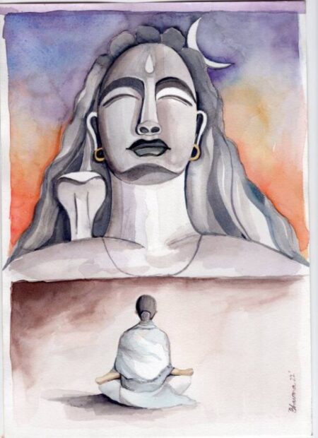 lord shiva meditation painting