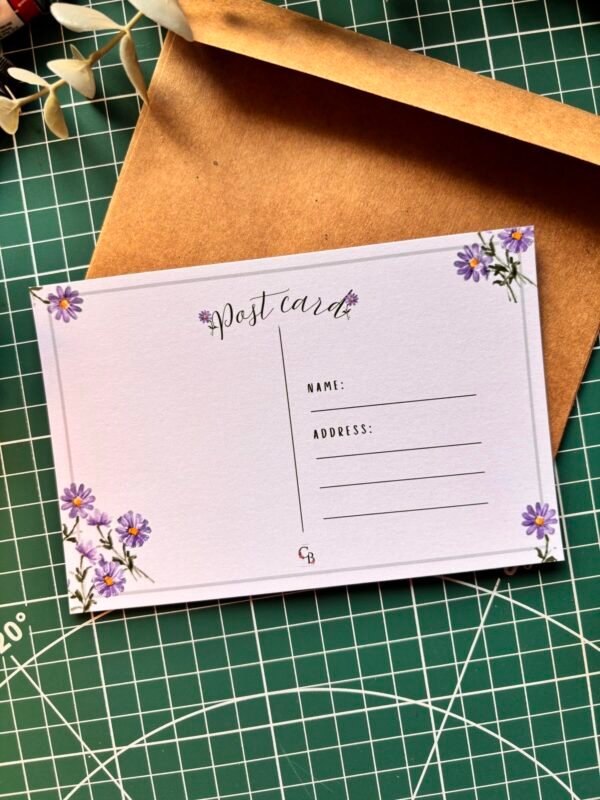 backside of the autumn asters postcard
