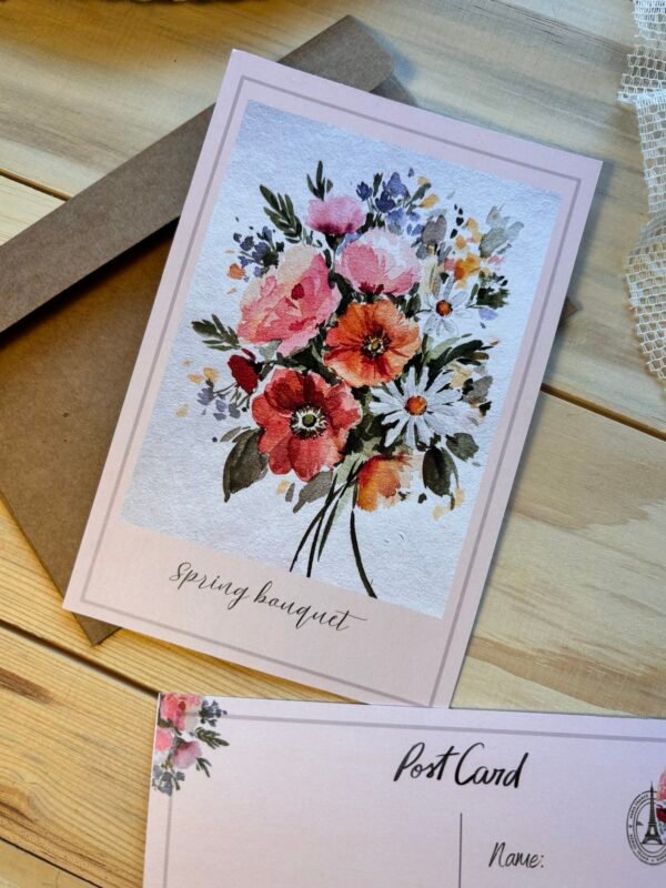 mixed flowers postcard front