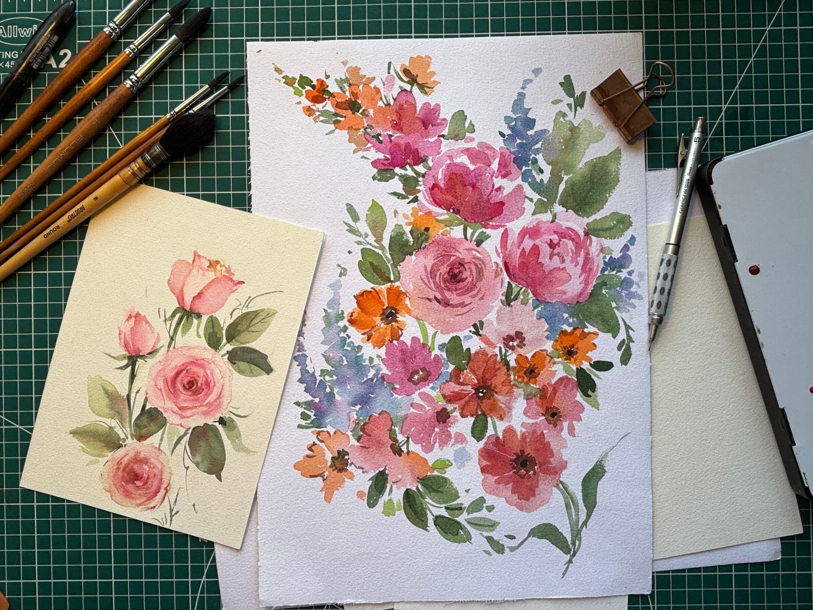 watercolour painting hero bhavana deka scaled Original floral watercolour painting by Bhavana Deka, watercolour artist based in India
